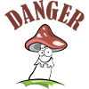 Toadstool danger symbol comic funny