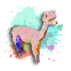 Alpaca, Llama, lama, farbklecks,graffiti,bunt