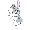 Rabbit eats fabric