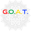 G.O.A.T Schriftzug Design (Bunt)