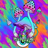 Zauberpilze bunt Psychedelische Pilz Kunst
