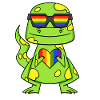 LGBT Animal Dinosaur Rainbow Heart