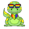 LGBT Animal Dinosaur Rainbow Heart