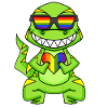 LGBT Animal Dinosaur Rainbow Heart