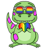 LGBT Animal Dinosaur Rainbow Heart