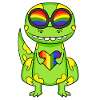 LGBT Animal Dinosaur Rainbow Heart