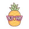 Cute Pineapple With Aloha Sunglasses