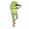 Comic Frog Plays Violin