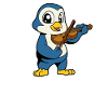Comic Penguin plays violin