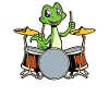 Comic Gecko Schlagzeuger