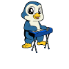 Comic Penguin plays keyboard