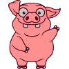 Waving Funny Pig Comic