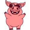 Sunglasses cool pig comic