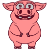 Funny happy little pig