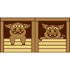 2 Comic Stable Pigs