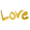 Love Text Gold