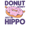 Funny Hippo Donut Word Game Kawaii Aesthetics