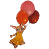 Hase mit Luftballons