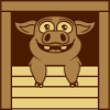 Comic funny stable pig
