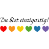 Regenbogenherzchen du bist einzigartig