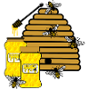 Hive with honey and bees