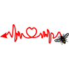 Cardio-Herzfrequenz, Biene mit Stachel oder Pfeil
