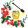 Wreath of flowers with honey