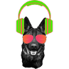 Schäferhund DJ Deutscher Schäferhund Kopfhörer