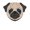 Dog head motif animal motif with pug
