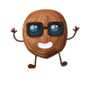 Coconut with sunglasses