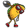 Taco Mit Sonnenbrille Wirft Diskus