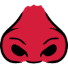 Red large nostrils nose