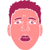 Design baiser bouche visage triste