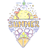 Summer Flamingo retro holiday
