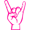 Hand with Rock- Metal -Satan Symbol Pink