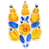 Ukrainian trident. Petrykivka painting