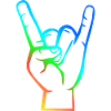 Hand with Rock-Metal-Satan symbol colorful