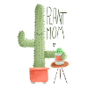 Funny Illustration Cactus Plantmom