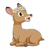 Deer with daisy flower
