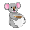 Koala mit Tasse Kaffee