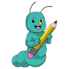 Caterpillar with pencil