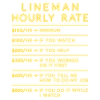 Lineman Hourly Rate Electrician Gift