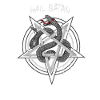 Hail Satan I Demon Pentagram Snake