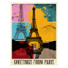 Paris France City Skyline Stamp