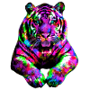 Tiger bunt Regenbogen