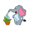 Elephant with plant