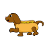 Dog as hot dog