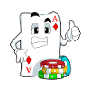 Pokerkarte mit Pokerchips