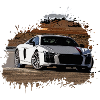 German White Car Drifting