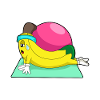 Banana during yoga fitness